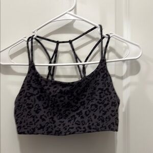 Athleta Leopard Print Strappy Sports Bra M